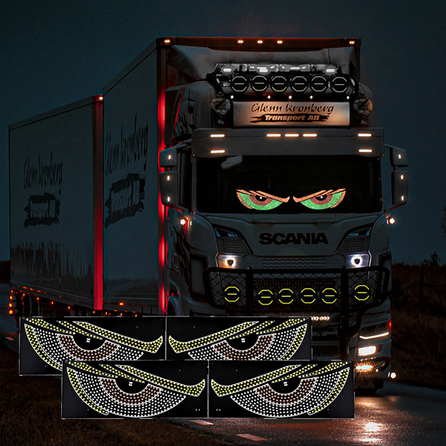 Manufacturers Hot Sale Control Smart Soft Screen Display Blinking Dynamic Demon LED Car Devil's Eye Light for Truck Lorry