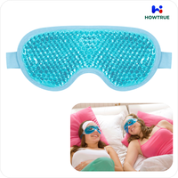 Masque oculaire de sommeil double face en peluche douce pour la thérapie par le froid, les soins de santé et le soulagement du stress, avec perles de gel PVC, compresse froide et massage