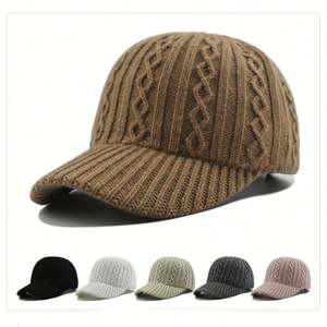 Casquette de baseball en laine pour femme, style coréen, automne-hiver, avec logo personnalisé, tricotée chaude, série japonaise, vente en gros - Product Image 1