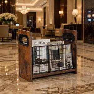 Expositor <span class=keywords><strong>de</strong></span> <span class=keywords><strong>revistas</strong></span> <span class=keywords><strong>de</strong></span> madera <span class=keywords><strong>y</strong></span> metal al por mayor, organizador compacto <span class=keywords><strong>de</strong></span> periódicos, soporte <span class=keywords><strong>de</strong></span> almacenamiento independiente para sala <span class=keywords><strong>de</strong></span> estar - Product Image 3