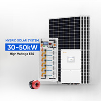 Kit complet de système solaire domestique 30 kW 50 kW 100 kW avec onduleur hybride Solis et système d'énergie solaire hybride à batteries au lithium