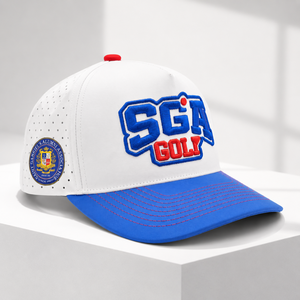 Casquette de golf à cinq panneaux avec emblème brodé 3D, personnalisable OEM, faible MOQ, haute qualité, fermeture Velcro, respirante et légère - Product Image 4
