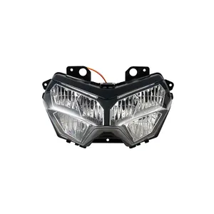 Yongjin ไฟหน้า LED รถจักรยานยนต์สีดำสำหรับ Kawasaki Z650 Z400 Z900