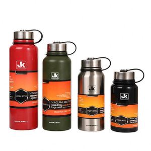 JK JIAKANG Vacuum Bottle Double Wall Stainless Steel <b>Large</b> Mouth Thermos With Rope Camping Travel Water Flask - Product Image 1