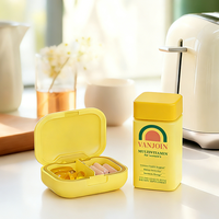 Bouteille en verre vide de 4 oz, lot de 60, pour vitamines, compléments alimentaires, pot carré pour bonbons gélifiés avec bouchon sécurité enfant et boîte de luxe