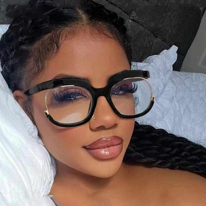 Plastic Optical Eyeglasses Frames Oversize Computer Glasses Anti Blue ...