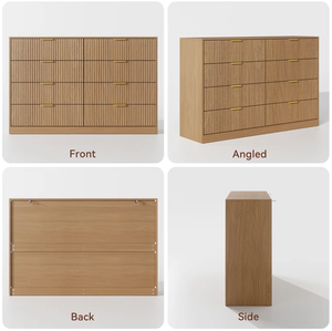 Commode à tiroirs pour chambre à coucher avec 8 tiroirs, 55 pouces de large, commode moderne avec poignée en métal - Product Image 2