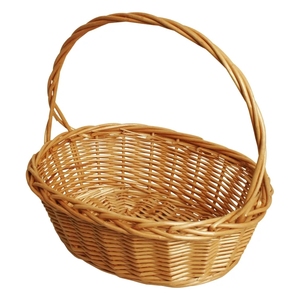 Cesta de Mimbre Ovalada Resistente con Asas para Almacenamiento y Compras, Fabricada con Precisión - Product Image 1