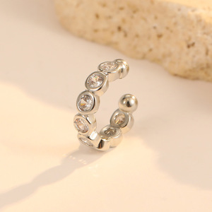Fashion Newest Fashion Minimalist Rainbow Zircon Ear Clip No Ear Hole Female <strong>Earring</strong> <strong>Cuffs</strong> 14k Gold Plated Brass Jewelry - Product Image 6