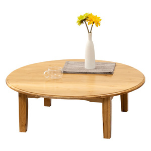 Table basse ronde en bois 60x60 70x70 80x80, style japonais, pour salon ou balcon - Product Image 5