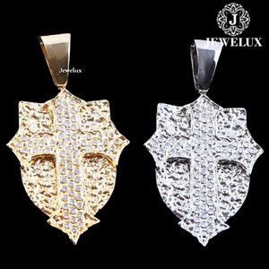 Colgantes de Cruz Hip Hop de Plata 925 Chapados en Oro con Incrustaciones de Diamantes de Imitación Jewelux de Calidad Premium, Certificados IGI, Unisex, Venta al por Mayor, Mejor Precio en India - Product Image 5