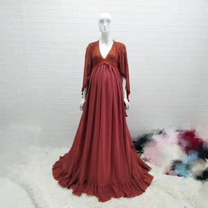 <span class=keywords><strong>Robe</strong></span> de photographie de maternité d'inspiration bohème: <span class=keywords><strong>longue</strong></span> <span class=keywords><strong>robe</strong></span> en dentelle pour les séances de mariage des femmes enceintes - Product Image 5