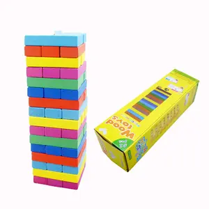 48 Stück Baustein-Sets Holzstapel spielzeug Nummer Holzblöcke Kinderspiel zeug