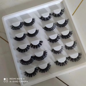 Ciglia drammatiche 20mm di visone finto super arricciatura ciglia russe riutilizzabili 10 paia di confezioni di ciglia soffici e sottili set all'ingrosso - Product Image 3