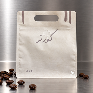 Sachets d'emballage de café personnalisés avec logo, poignée et valve de dégazage, sacs refermables à huit soudures latérales pour grains de café, noix, thé 50g - Product Image 1
