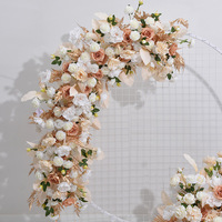 Bruiloftdecoraties Chinese moderne eenvoudige kunstzijde bloemenboog voor ronde achtergrondstandaard en cirkelvormige boogframe