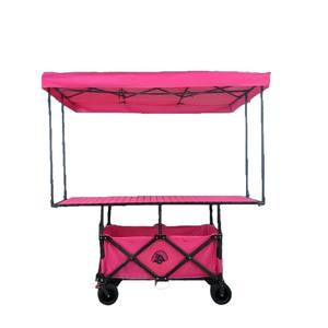 屋外カスタムワイドホイール折りたたみカートガーデンワゴンビーチ折りたたみキャンプワゴン取り外し可能サンシェード付きワゴンベビーカー - Product Image 6