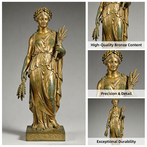 Sculpture de déesse classique en bronze avec motif de blé, ornement décoratif de bureau pour la maison, fournisseur en gros - Product Image 4