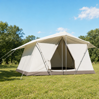 Grande tente de camping gonflable double couche de haute qualité, 4 saisons, imperméable, en coton, avec structure en acier, installation automatique, protection UV