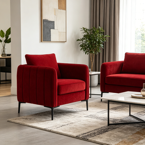 Modern Velvet Accent <strong>Chair</strong> Upholstered Single Sofa Armchair Metal Legs Removable Cushion <strong>Reading</strong> <strong>Chair</strong> for Living Room Hotel - Product Image 3