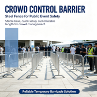 Barrière de contrôle des foules galvanisée portable, barricade piétonne temporaire en acier personnalisable pour la sécurité et la séparation sur les chantiers