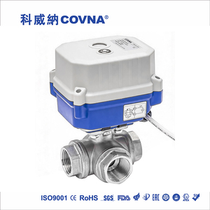 Vanne de régulation de débit d'eau électrique en acier inoxydable COVNA série 15N DN20 3/4 pouce 3 voies 12V DC CR2 2 fils à retour automatique - Product Image 1