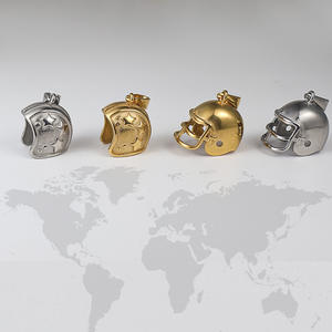 Ciondoli Sportivi in Acciaio Inox Placcato Oro 18K PVD, Pendenti a Forma di Pallone da Basket, Calcio, Baseball, Casco, Gioielli Unisex Hip Hop <span class=keywords><strong>Rock</strong></span> all'Ingrosso - Product Image 3