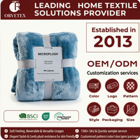 Couverture en flanelle imprimée Orvetex, style européen et américain, couleur unie, respirante et imperméable