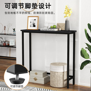 <b>Console</b> Table <b>Black</b> Metal Top Storage Entryway Minimalist Design - Product Image 4