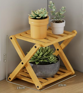 Vaso di fiori pieghevole in bambù 4-layer Flower rack da pavimento per <span class=keywords><strong>piante</strong></span> grasse e <span class=keywords><strong>piante</strong></span> verdi in balcone interno - Product Image 4