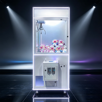 Grande machine à griffes LED blanche animée pour jeux d'arcade, compatible billets de banque, personnalisable, alimentation 110/220V, garantie 1 an (version anglaise)