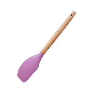 Spatule à crème en silicone avec manche en bois, antiadhésive, résistante à la chaleur, pour barbecue et pâtisserie, vente en gros personnalisée - Product Image 3