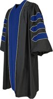 Robe de graduation de luxe la plus vendue avec capuche de doctorat en velours et toque académique à 6 ou 8 pans avec passepoil doré