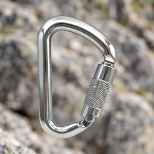 Gancho de Seguridad para Herramientas con Bloqueo Automático, Forma de D, 8kN, Aleación de Aluminio Forjado y Anodizado, 79mm, Barril de 14mm, Plateado, para Cordón de Herramientas HM A104KTL - Product Image 6