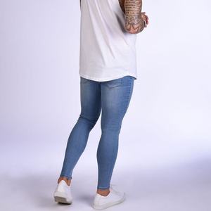 Pantalones Vaqueros Personalizados Sin Marca para Hombre, Súper Elásticos, Colección Azul, Pantalones Ajustados - Product Image 4