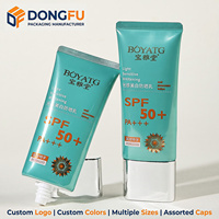 Tube souple ovale plat personnalisé en plastique ABL argenté avec bouchon à vis, 50 ml, pour lotion, crème solaire et cosmétiques de soin de la peau