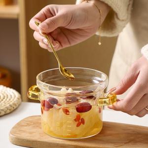 Ragoût en verre couvert, poêle en verre résistant à la chaleur et pot couvert, adapté aux pâtes, à la soupe, au lait, aux aliments pour bébés - Product Image 3