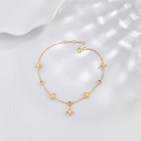 Bracelet ajustable trèfle minimaliste en or jaune 18 carats avec diamant de laboratoire, bijoux pour femme, cadeau quotidien, vente en gros pour créateurs