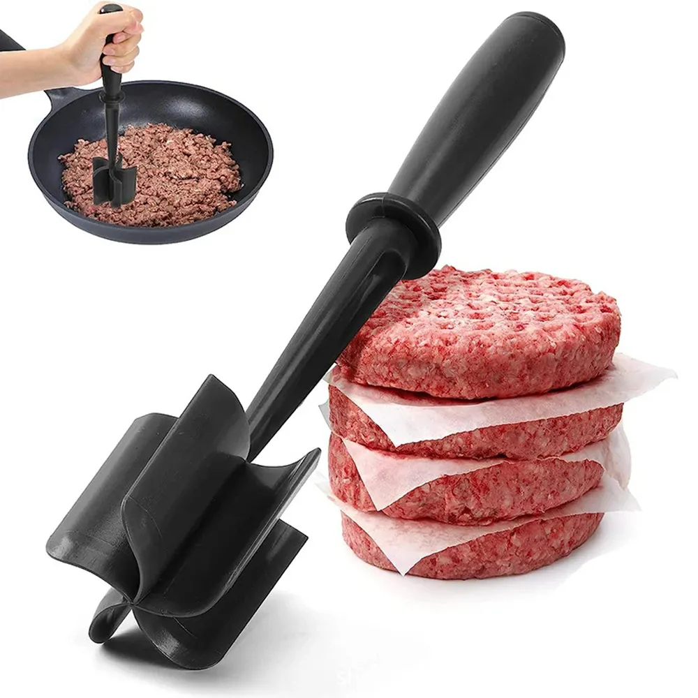 WY-30 Picador de carne com 5 lâminas curvas, ferramenta de cozinha de nylon resistente ao calor para trituração de salada de hambúrguer e carne moída