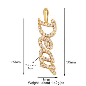 Nuevo Fine LOVE KISS BABY ANGEL <span class=keywords><strong>DEAR</strong></span> <span class=keywords><strong>MAMA</strong></span> LUCKY Letter Charm Colgante Joyería, Collar de moda Accesorios Suministro de fabricación manual K50 - Product Image 2