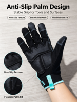 Gants de cyclisme HAIYI unisexes à doigts entiers avec protection dorsale en tissu, sangle de poignet réglable, protection UV, antidérapants pour sports de plein air