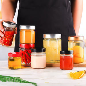 Pots de miel en verre transparent pour épices alimentaires de cuisine de style campagnard personnalisé avec couvercle en métal bocaux en verre de qualité alimentaire - Product Image 3