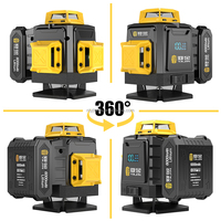 Niveau laser 3D 360° numérique industriel haute définition YaJin, 16 lignes, durable, vert, avec détecteur et trépied