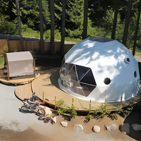 Tentes de glamping d'extérieur résistantes au vent à 10 niveaux, dômes géométriques avec fenêtre extra-large pour un camping de luxe