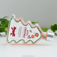 Clair 200ml Arbre De Noël En Forme De Verre Reed Diffuseur Bouteille Unique Vide Arôme Parfum Conteneur Liège Écran Imprimé Emballage