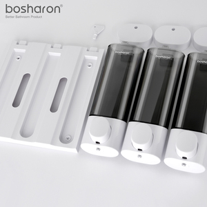 Leverancier Badkamer Handleiding Kunststof Op Maat 3-delige Douche Shampoo Dispenser Wandmontage 3-kamer Wandmontage Zeepdispenser voor Hotels - Product Image 4