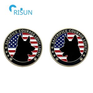 Souvenirs personnalisés, Pièces commémoratives et Pièces <span class=keywords><strong>de</strong></span> défi K9 personnalisées, motif Ligne bleue fine, pour le soutien canin et la prière - Product Image 3