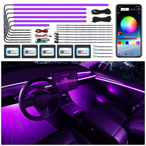 2025 Mới 18 12V 64 Màu Sắc RGB Ứng Dụng Điều Khiển Sợi Quang <span class=keywords><strong>LED</strong></span> Giao Hưởng Bầu Không Khí Tâm Trạng Ánh Sáng Phổ Quát Phù Hợp Xe - Product Image 6