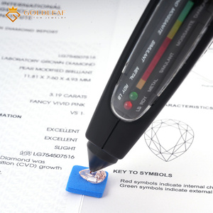 Diamante Goldleaf IGI Report CVD, Corte Pera, 1.51ct, Rosa Intenso Fantasía, VS1, de Guangxi, para Joyería - Product Image 6