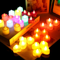 Bougies LED Électriques Sans Flamme Chauffe-Plat Votives Décoration de Table pour Halloween, Enterrement, Noël, Mariage – Formes Cœur et Rondes
